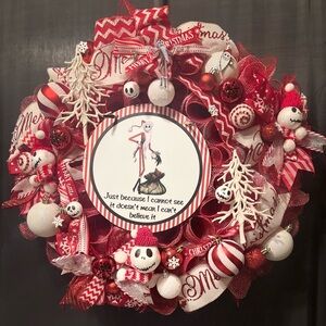 Christmas wreathh Jack Skellington the nightmare before Christmas